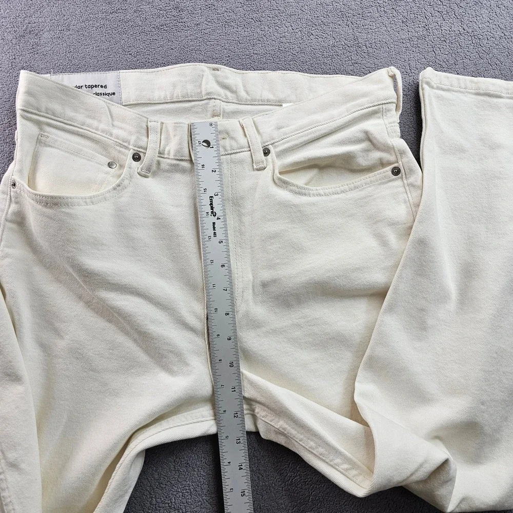 H&M Jeans Mens 32 White Denim Streetwear Grunge Distressed Regular‎ Fit Tapered